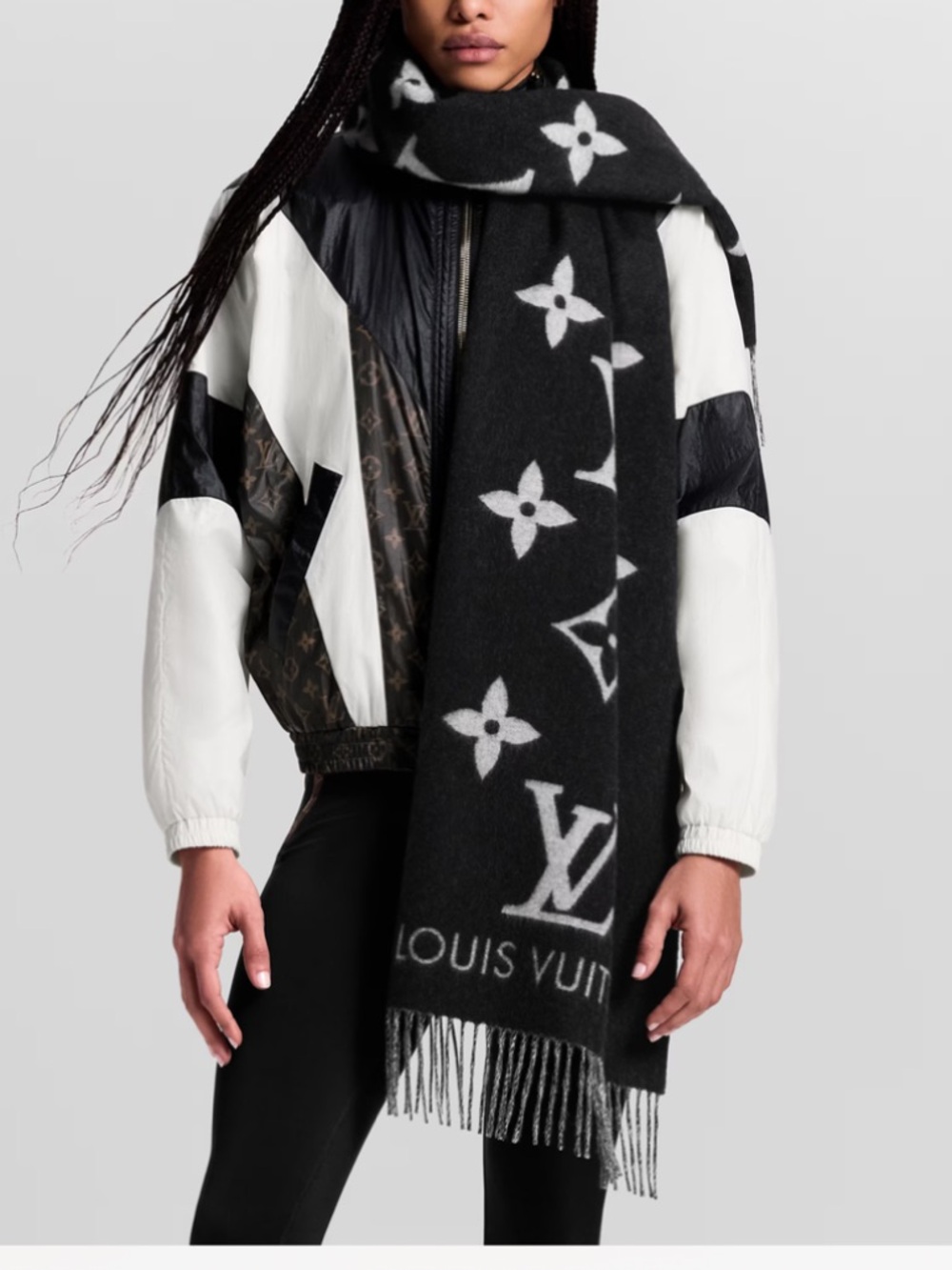 Louis Vuitton Reykjavik Scarf Black Grey